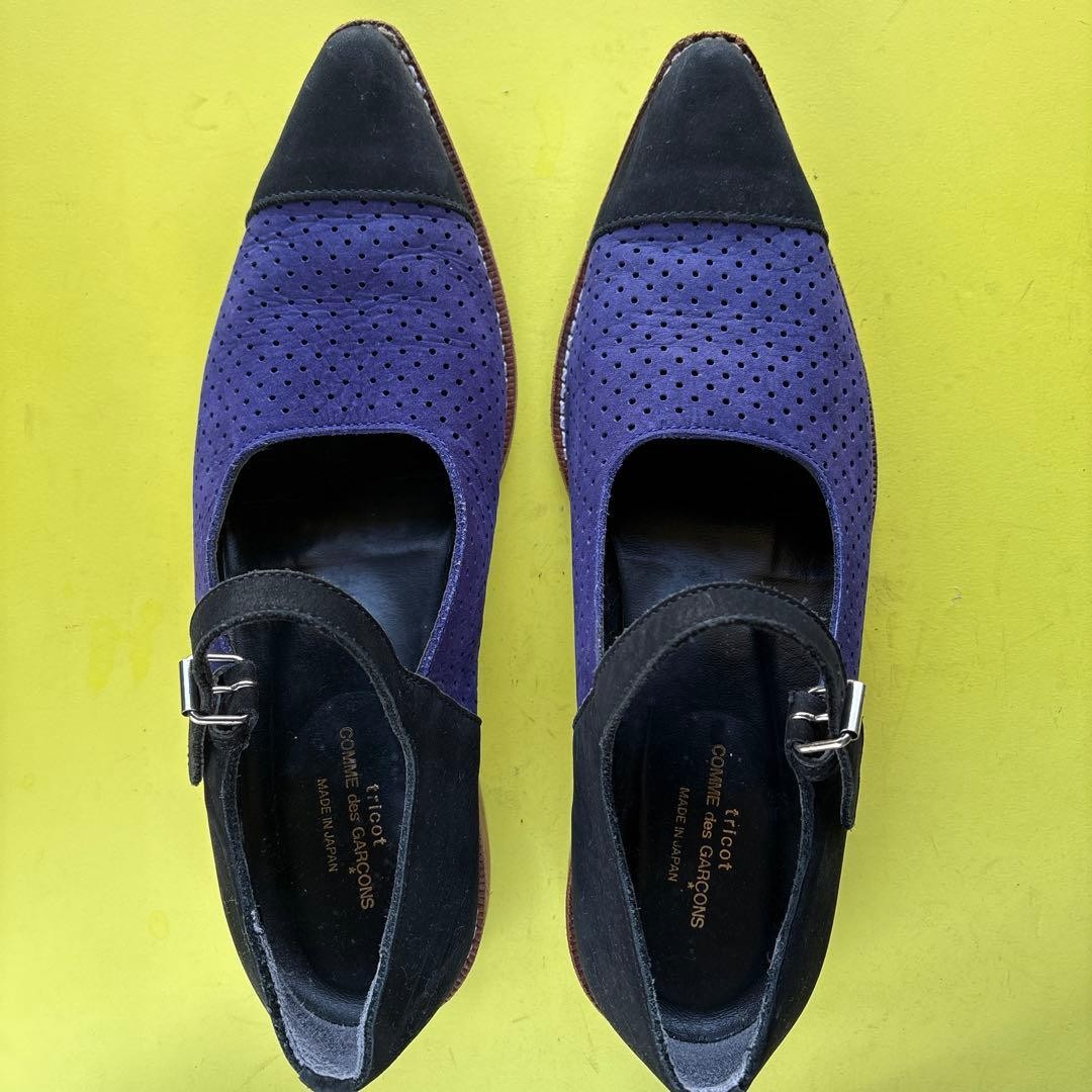tricot Comme Des Garcons Bicolor Mary Jane Strap Shoes 24.5 Women