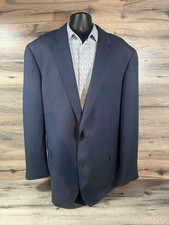 Oak Hill Blazer Mens 3XL 54/56R Blue Zip Pocket Suit Jacket Coat Never Worn