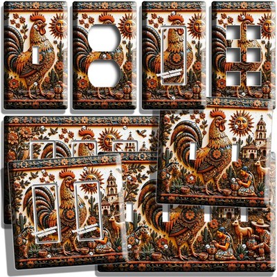 TONALÁ HACIENDA ROOSTER LATIN FARM FOLK ART STYLE LIGHTSWITCH OUTLET WALL PLATE