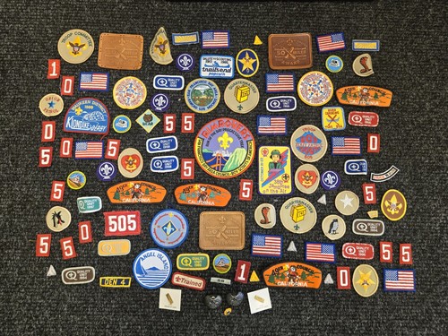Boy Scouts Badge Lot approx 75 Vintage Many Different inc a few Metal ones