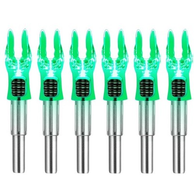 DEEPOWER S Lighted Nocks for Arrows .244/6.2mm 6/12 Pack 6 PCS / Green 