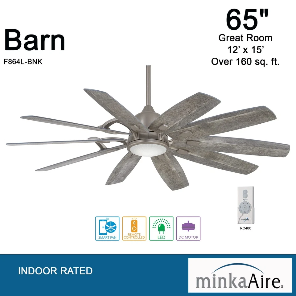Minka-Aire F864L-BNK Barn 65" Ceiling Fan*NEW* - Image 4 of 4