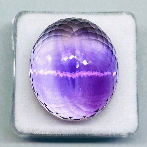 VVS 69,75 quilates amatista natural 27x23,5 mm corte ovalado piedra preciosa suelta sin tratar - Imagen 7 de 7