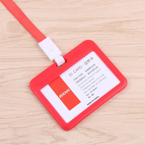 Neu Abzeichen tragbar doppelseitig transparent Mitarbeiter Kunststoff Personalausweis Halter UK - Bild 21 von 39