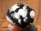 Beanie flower design hand crochet Child  Baby hat BLACK GRAY White NEW — photo 3