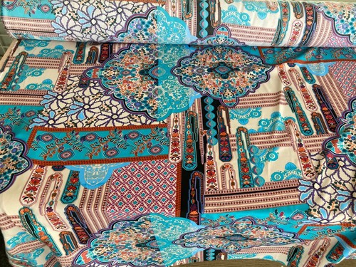 Tela de vestir boho bohemio brillante tribal geométrica azteca estilo nativo bohemio 60" YARDA - Imagen 4 de 5