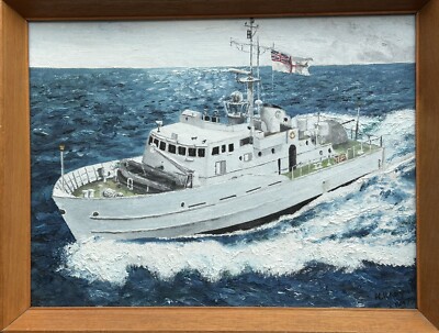 Neil Kempsell, Schottisch geb. 1959, Öl an Bord - Marineschiff