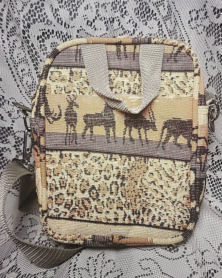 Bolso Bandolera de Viaje Pioneer Express Safari Vintage Tapiz Bolsillos Cierre con Cremallera Foto 3 de 4
