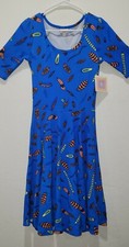 NWT Womens LuLaRoe Nicole Midi Dress Size S Short Sleeve Scoop Neck Made in USA