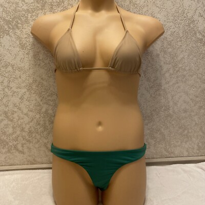 Dippin' Daisy's Bikini Milk Chocolate Top And Eden Green Bottoms. Size Medium 