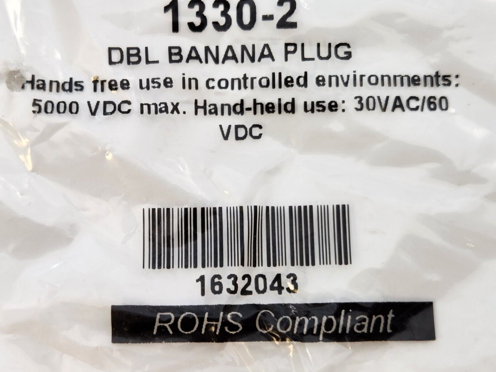 Pomona Pomona 1330-2 Double Banana Plug, 15A, Screw, Red 5000 VDC Max 30VAC 60 
