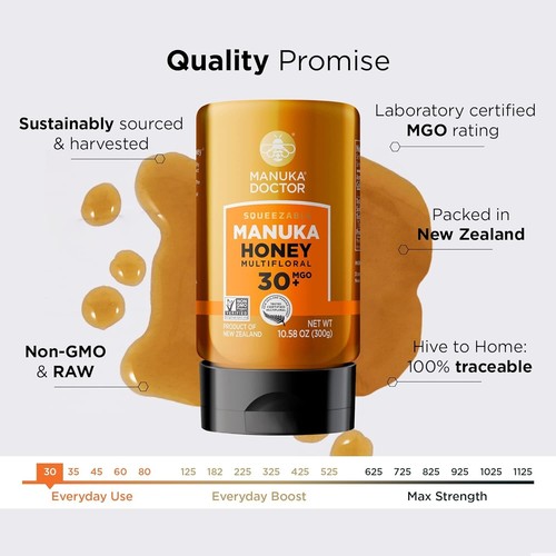 MANUKA DOCTOR - Roher Manuka Honig MGO 30+ SQUEEZY, 100% reiner neuseeländischer Honig. C - Bild 2 von 9