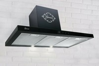 Gurari Prime Dunstabzugshaube 90Cm 1000M³/H Wandhaube Touchcontrol Schwarz Glas