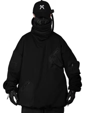 Niepce Men's High Neck Hoodie Utility Streetwear Pullover Utility Sweatshirt