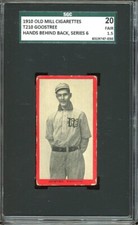 1910 Old Mill Cigarettes Baseball T210 Goostree Hands Behind Series 6 SGC 1.5