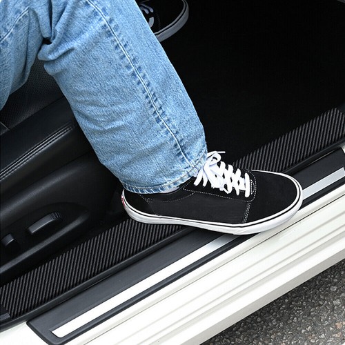 Carbon Fiber Car Door Sill Protector Scuff Plate Vinyl Sticker Trim Accessories - Foto 6 di 14