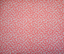 Quilt Fabric By The Half-Yard Small Pink Floral Calico on White Cotton