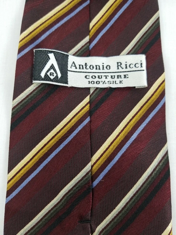 Галстук в полоску Antonio Ricci Couture 100% шелк ручная работа - Изображение 4 из 4