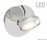 Design Wandleuchte Wandlampe Strahler Spot Leselampe Calvin Led Acryl Glas Chrom