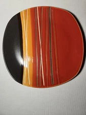 HOME TRENDS "BAZAAR - RED" 10 5/8" DINNER PLATE - EXCELLENT