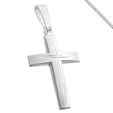 Cross 1A cross Pendant 925 Silver Pattern Communion Confirmation New with Chain