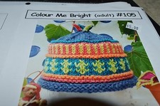 Cabin Fever Knitting Pattern 105 Color Me Bright Adult Hat