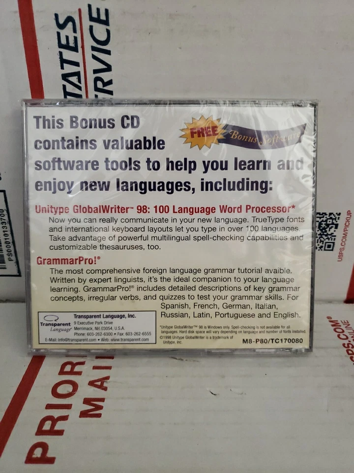 Software de lenguaje de CD de bonificación Transparent Language Inc - NUEVO sellado - #171 Foto 2 de 2