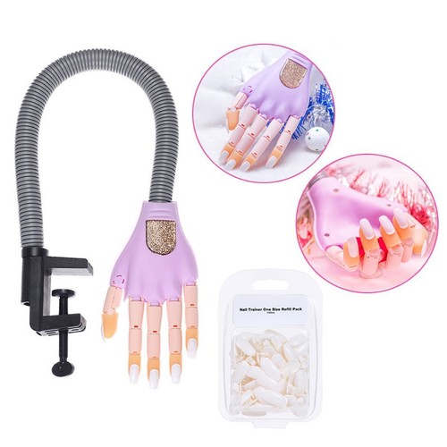 Practice Hand for Acrylic Nails False Fake Mannequin Hand with 100Pcs Nail Tips - Picture 4 of 9
