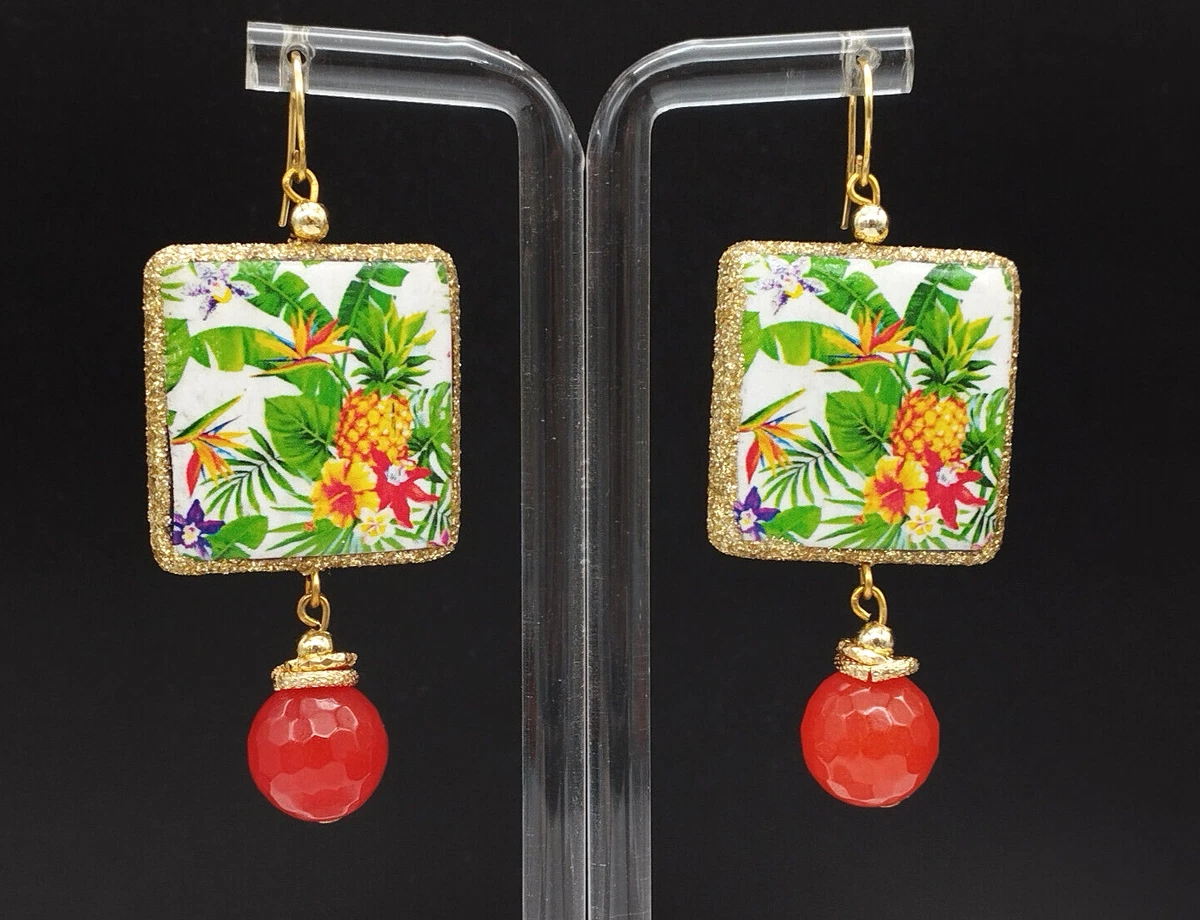 Orecchini, Argento 925 Set Di Gocce Di Corniola X 2 Pezzi - Foto 12