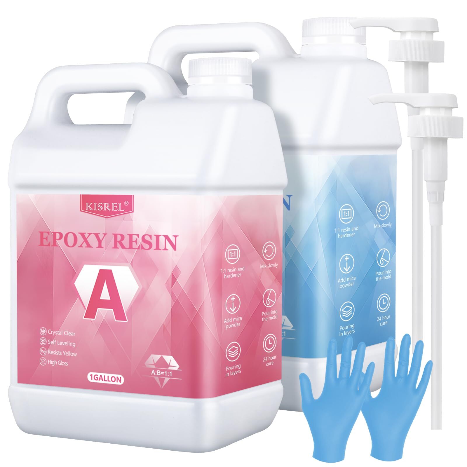 Crystal Clear 2-Gallon Epoxy Resin Kit for Bubble-Free Crafts No Yellowing