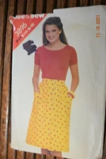 See & Sew Sewing Pattern 3896 Misses Top & Skirt Size B 14 16 18 Uncut