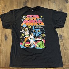 STAR WARS T-Shirt "Luke Skywalker Battles Darth Vader Star Duel  Sz L