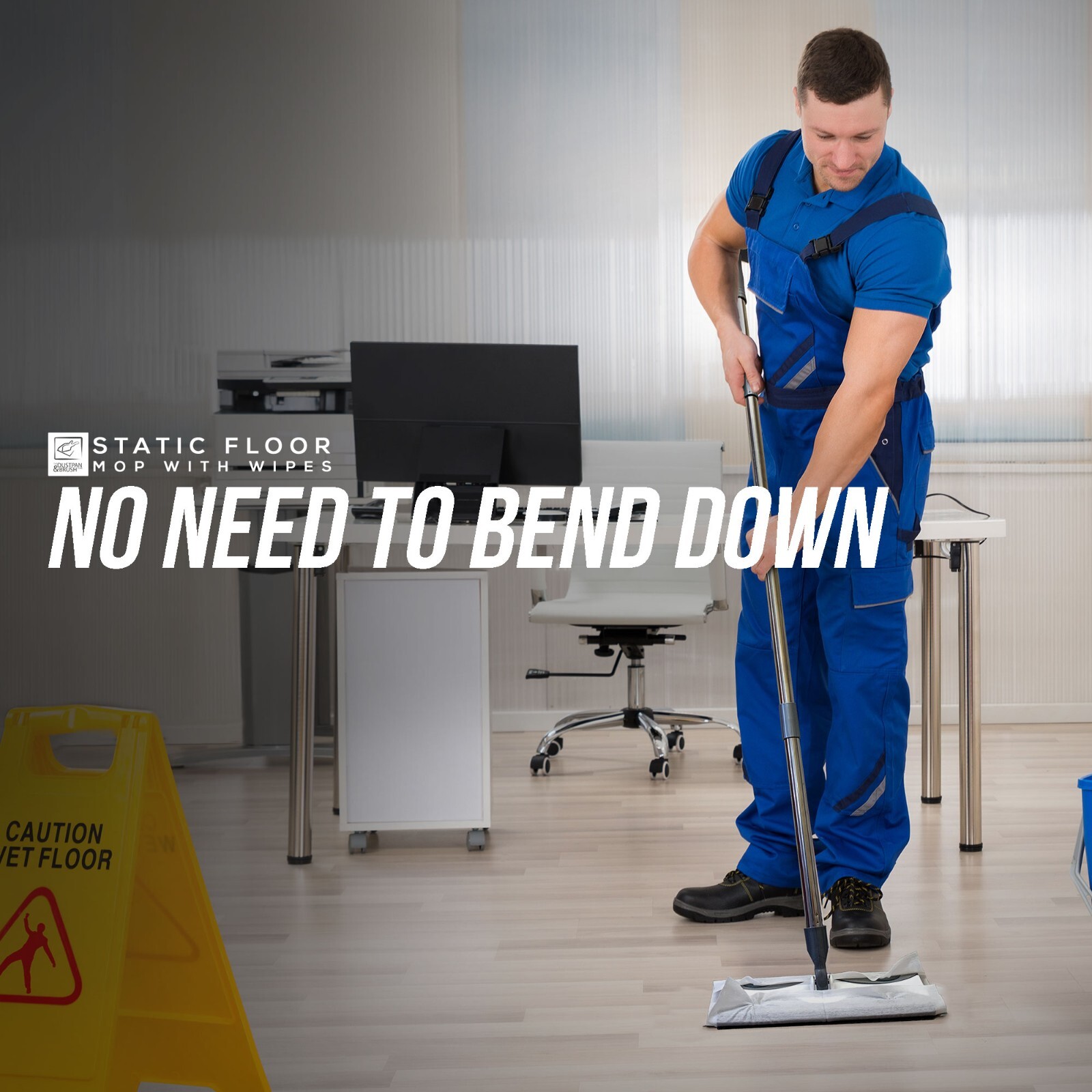 Flat Floor Mop with Wipes Sweeper Duster Laminate Wood Tile Cleaning