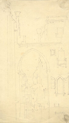 Attrib. James Holland OWS Graphitzeichnung Anfang 19. Jahrhundert Studie Venedig