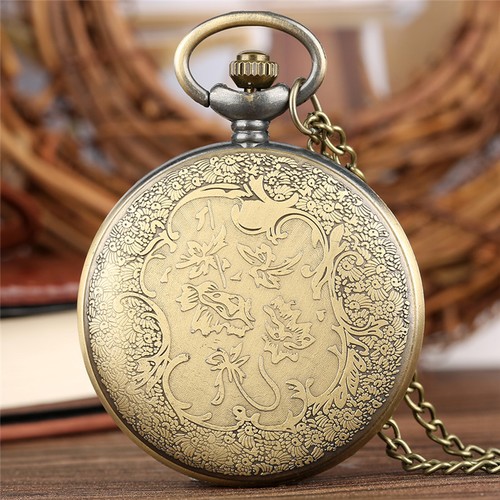 Vintage Quartz Steampunk Pocket Watch Necklace Pendant Chain Retro Gift Antique - Picture 11 of 16