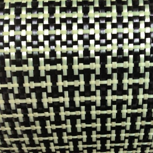 Carbon Fiber/Yellow Kevla Cloth Fabric I weave Plain 40" widt 3k 5.9oz / 200gsm - Picture 2 of 2