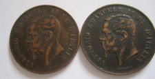 1861 & 1867 Italienische 5 Centesimi Kupfermünzen Vittorio Emanuele ll, sehr schön