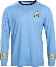 Star Trek Replica Spock Long Sleeve Halloween Costume Cosplay Shirt