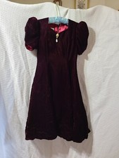 Jessica McClintock Bridal Youth Sz8 Burgundy Dress Sweetheart Neck Puff Sleeves