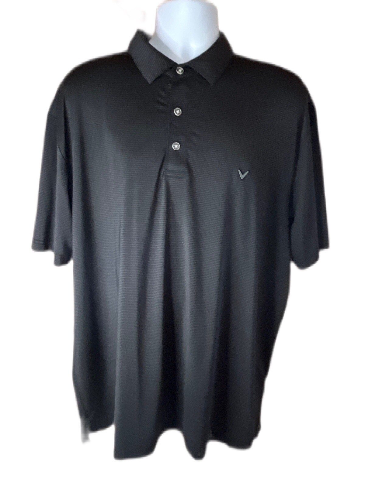 Callaway Mens XL Black AOP Opti-Dri Performance Golf Polo Shirt-image
