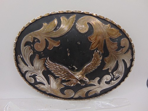 Vintage Belt Buckle Handmade Frontier Buckles Mexico Made Eagle 6" Wide Large