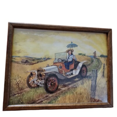 Future Feminist Past Rescued Lady Traveler Model T Automobile Pettes Print 1910