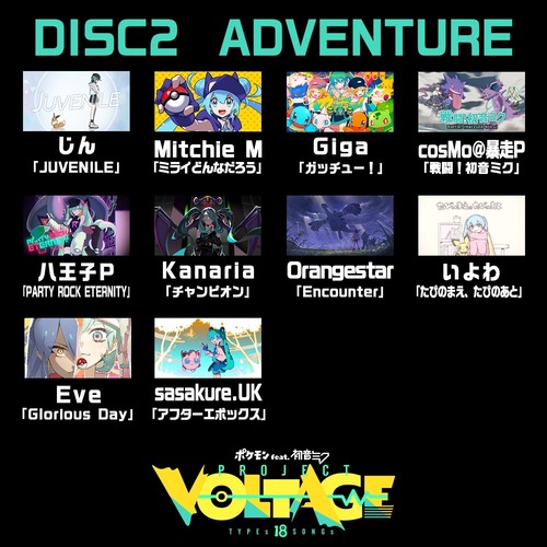Pokemon feat. Hatsune Miku Project VOLTAGE 18 Types Songs Collection w/Bonus CD - Picture 12 of 19