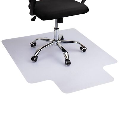 Mind Reader Office Chair Mat for Carpet   Heavy Duty PVC Floor Protector, Transp