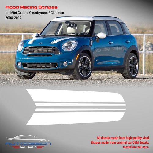 Mini Cooper 2008 - 2017 Clubman/Countryman capucha diseño a rayas carreras #2 - Imagen 3 de 3