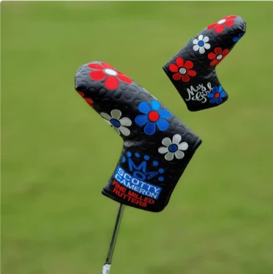 TS Golf Putter Head Covers Club Mazo Hoja Protector Manga Magnética