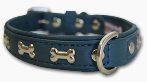 Engel Echtleder Hundehalsband Metallknochen Größe 14" - 26" Edelstahl Hardware - Bild 9 von 9