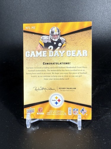 2009 Upper Deck Game Day Gear Rashad Mendenhall #NFL-ME Jersey Patch Steelers - Picture 2 of 2
