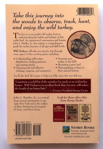 (112) Wild Turkeys: Hunting and Watching by John J. Mettler PB 1998 - Imagen 2 de 8