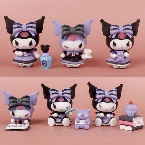 6PCS Kuromi Anime Figure Toy Lucky Melody Kawaii Figurine Collectible
